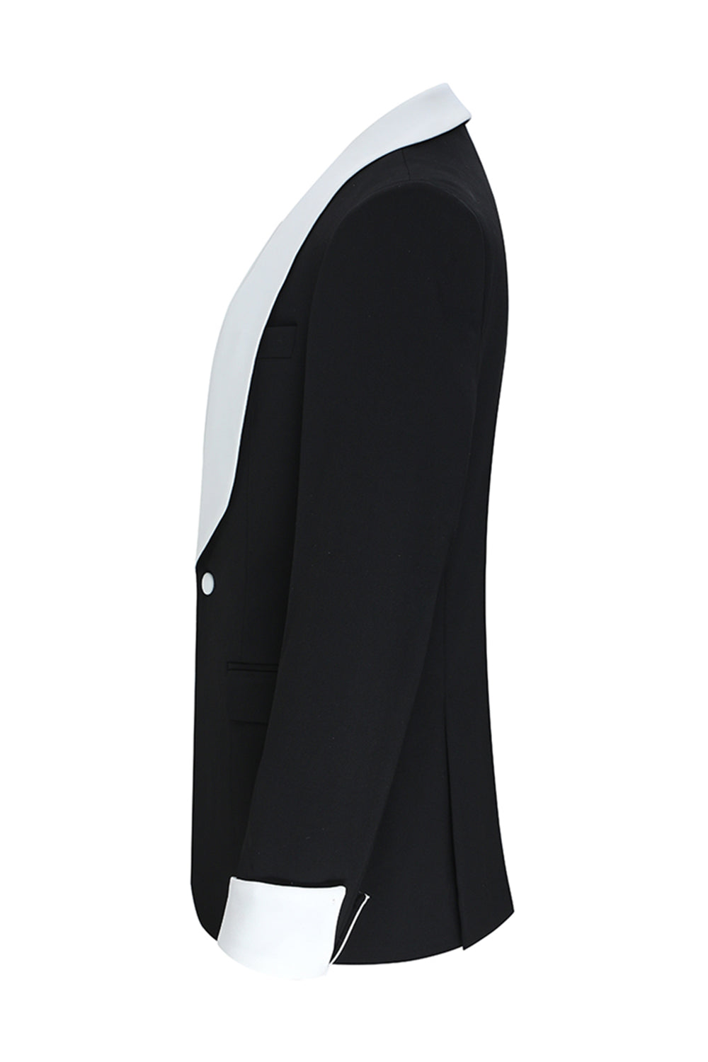 Black 2 Piece Shawl Lapel One Button Men's Suits