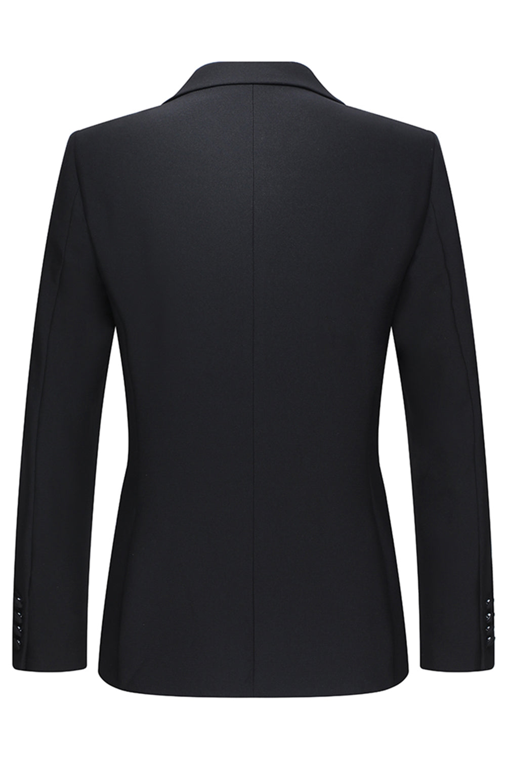 Slim Fit Black 2 Piece Double Breasted Peak Lapel Men's Suits