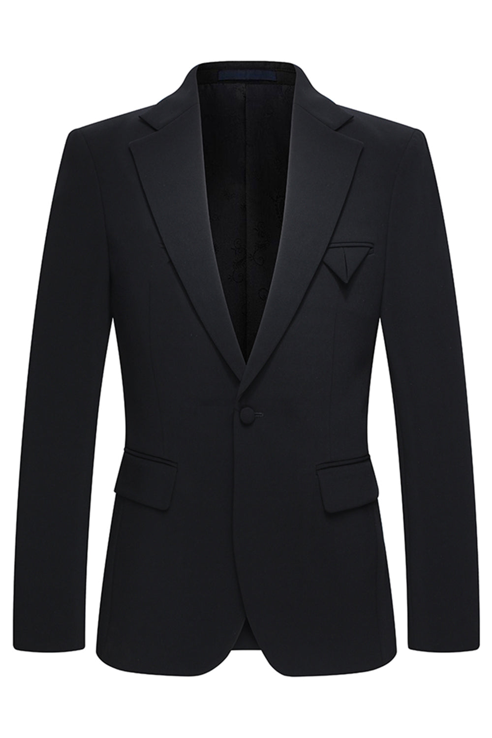 Notched Lapel Black 2 Piece Men's Business Suits