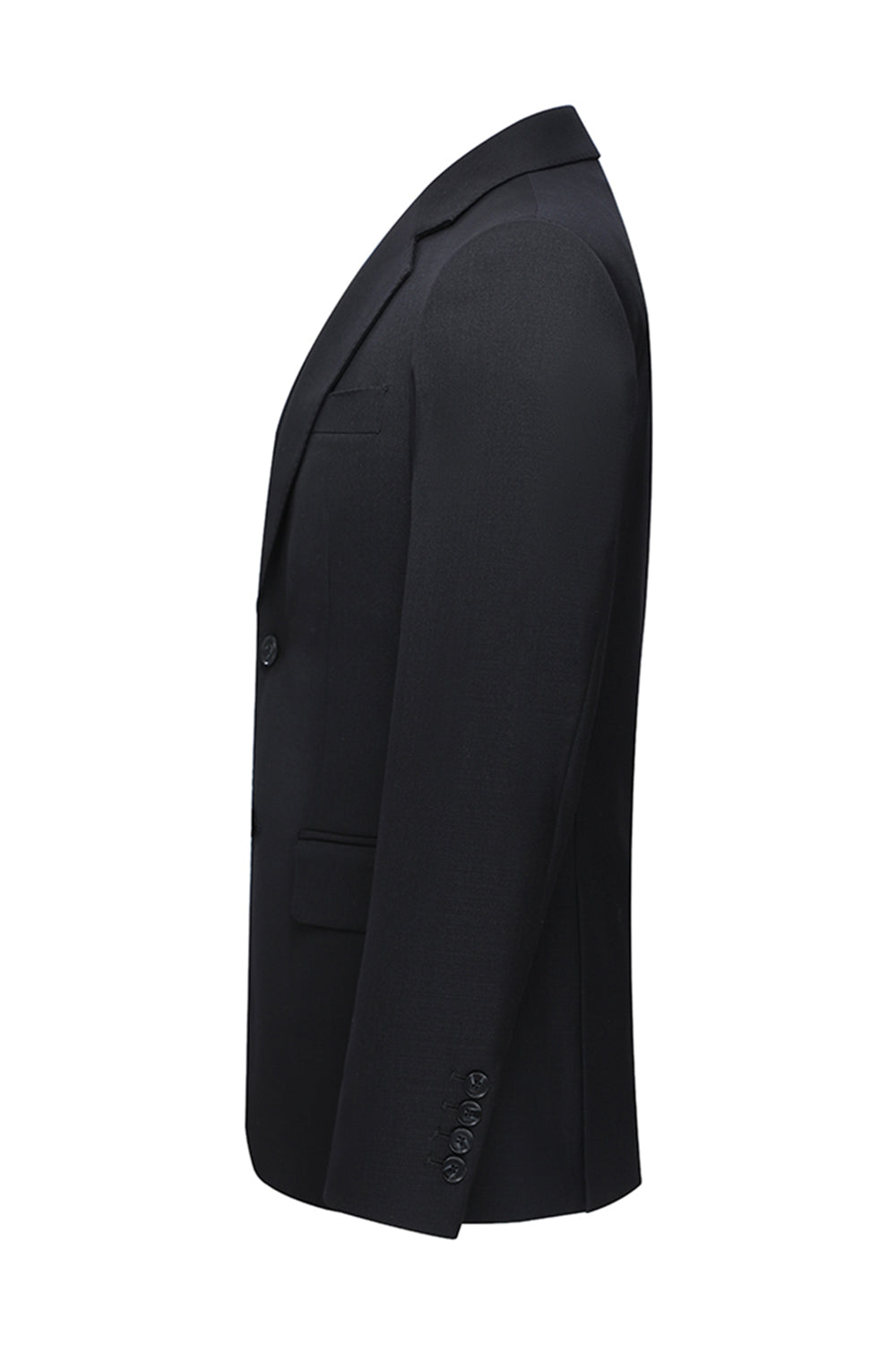 Single Breasted Notched Lapel Black 3 Piece Men's Suits