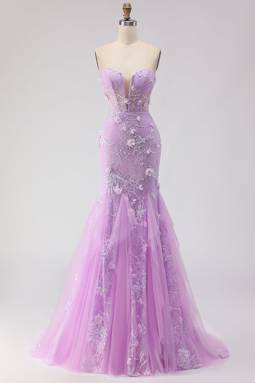 Robe de bal longue sirène corset en dentelle jaune bustier avec perles