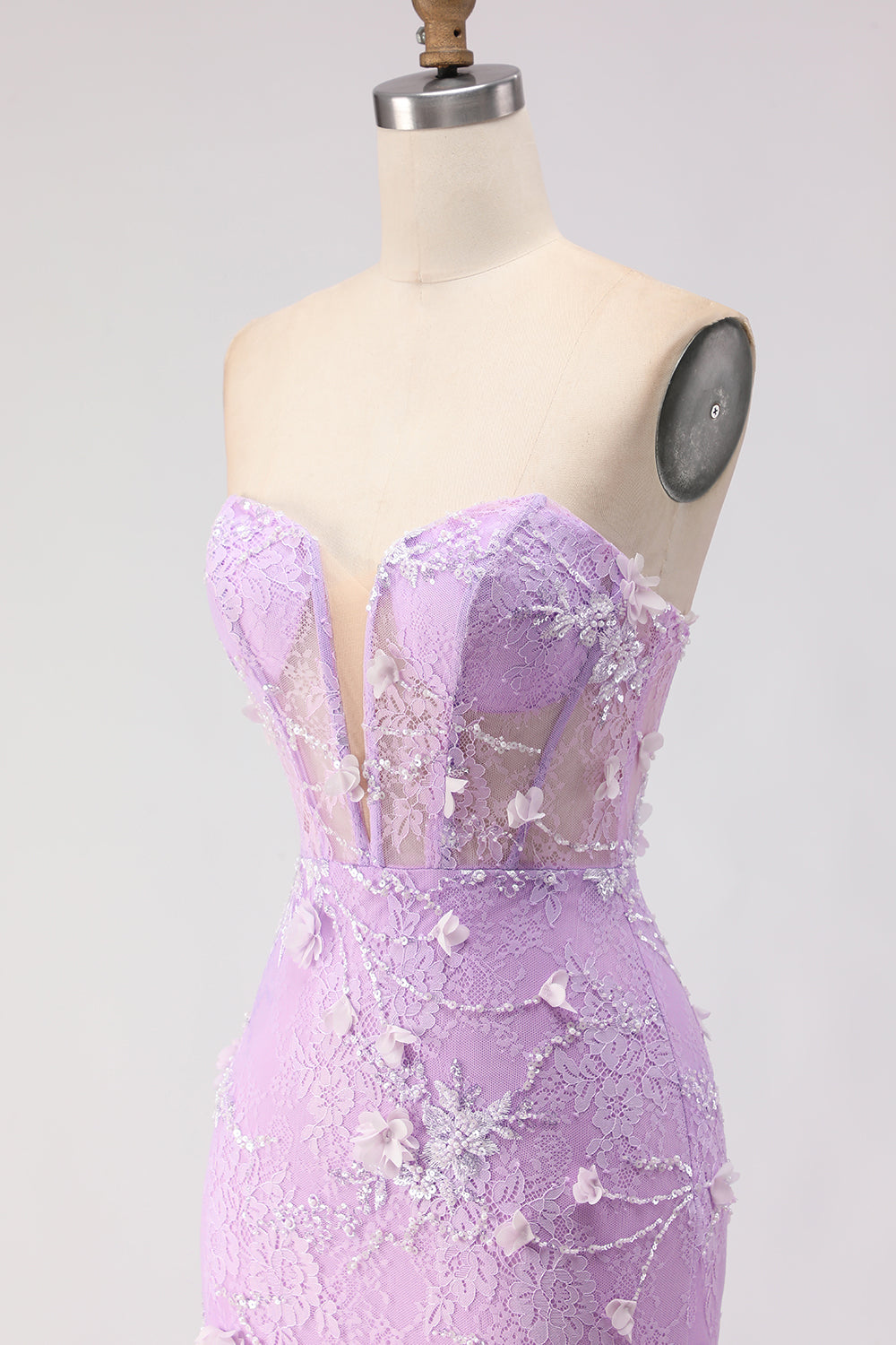 Robe de bal longue sirène corset en dentelle jaune bustier avec perles