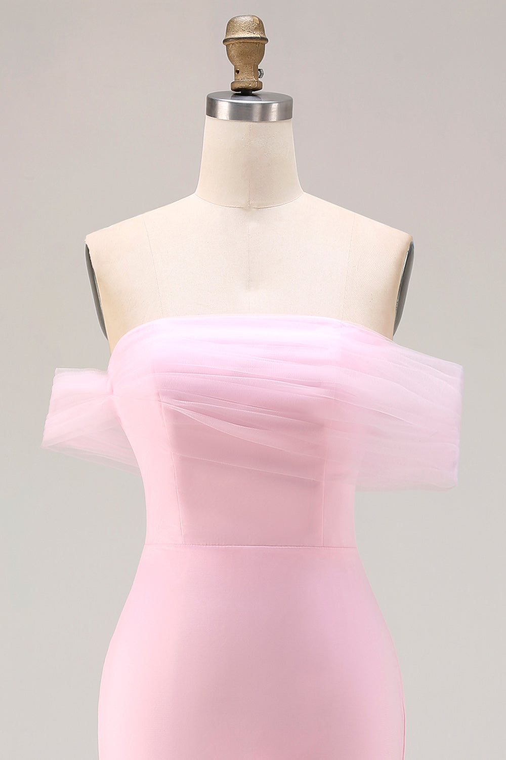 Robe de bal sirène rose à fleurs 3D épaules dénudées