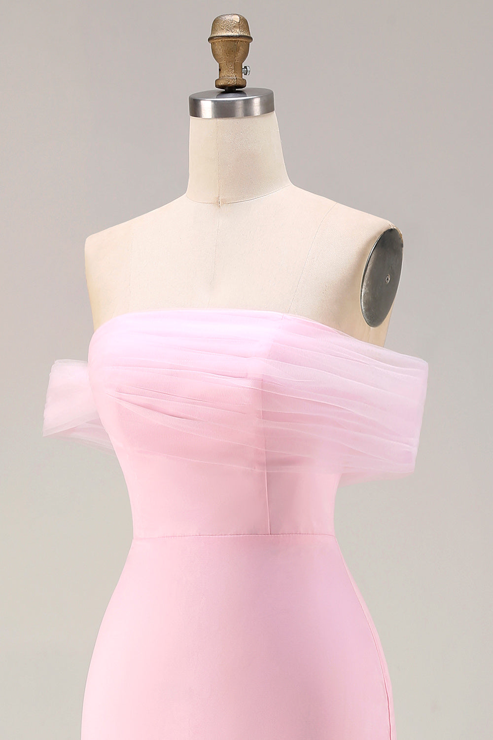 Robe de bal sirène rose à fleurs 3D épaules dénudées