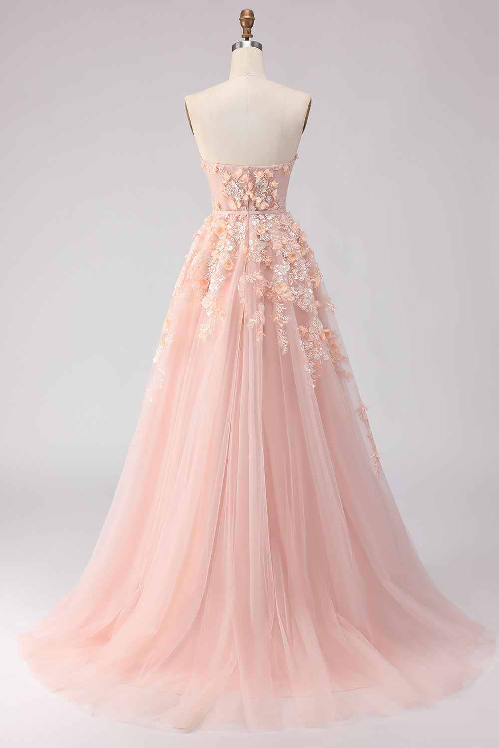 Robe de bal longue en tulle violet, épaules dénudées, perles, coupe trapèze, avec manches amovibles