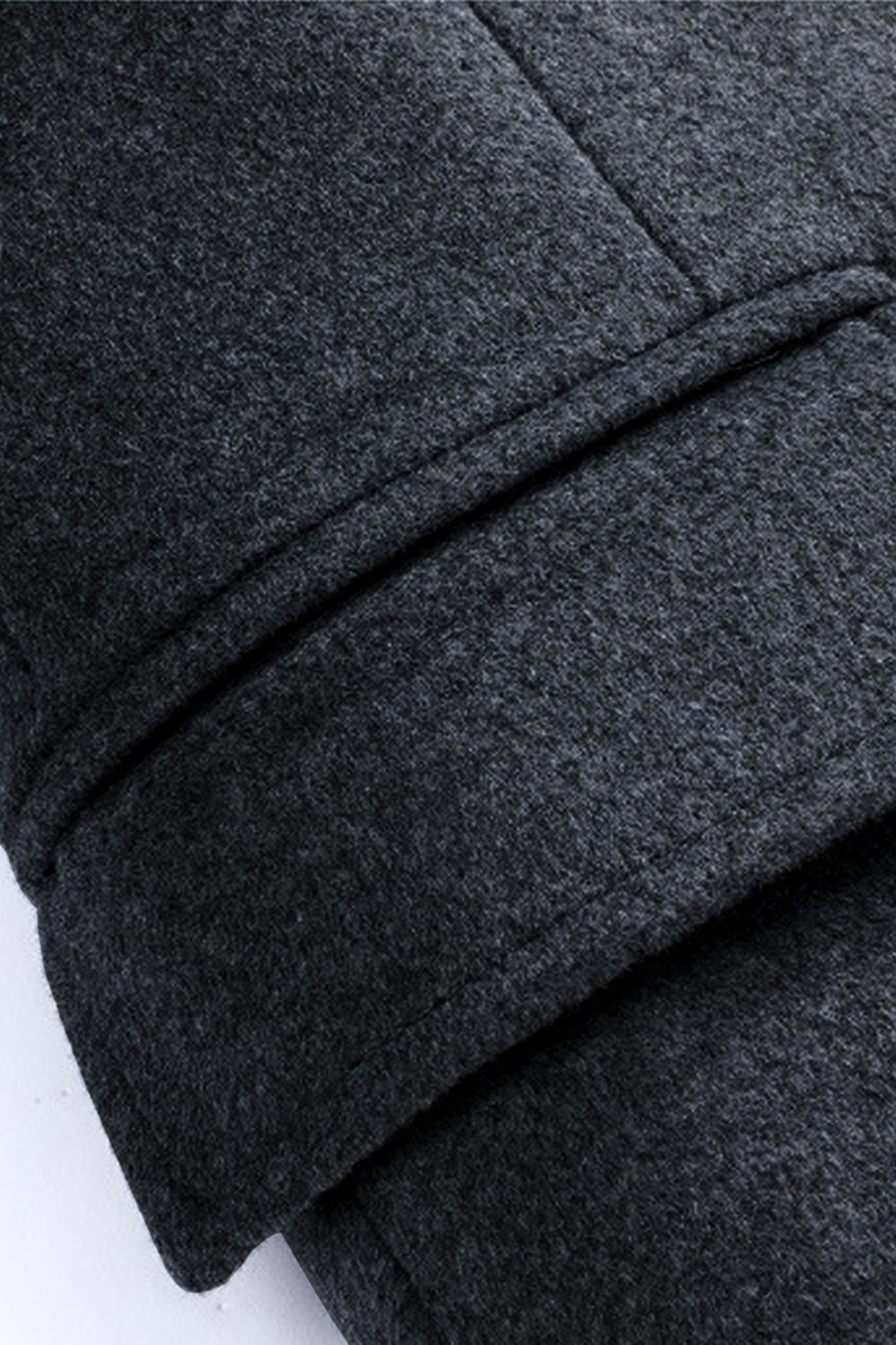 Peak Lapel Double Breasted Long Men's Grey Winter Coat