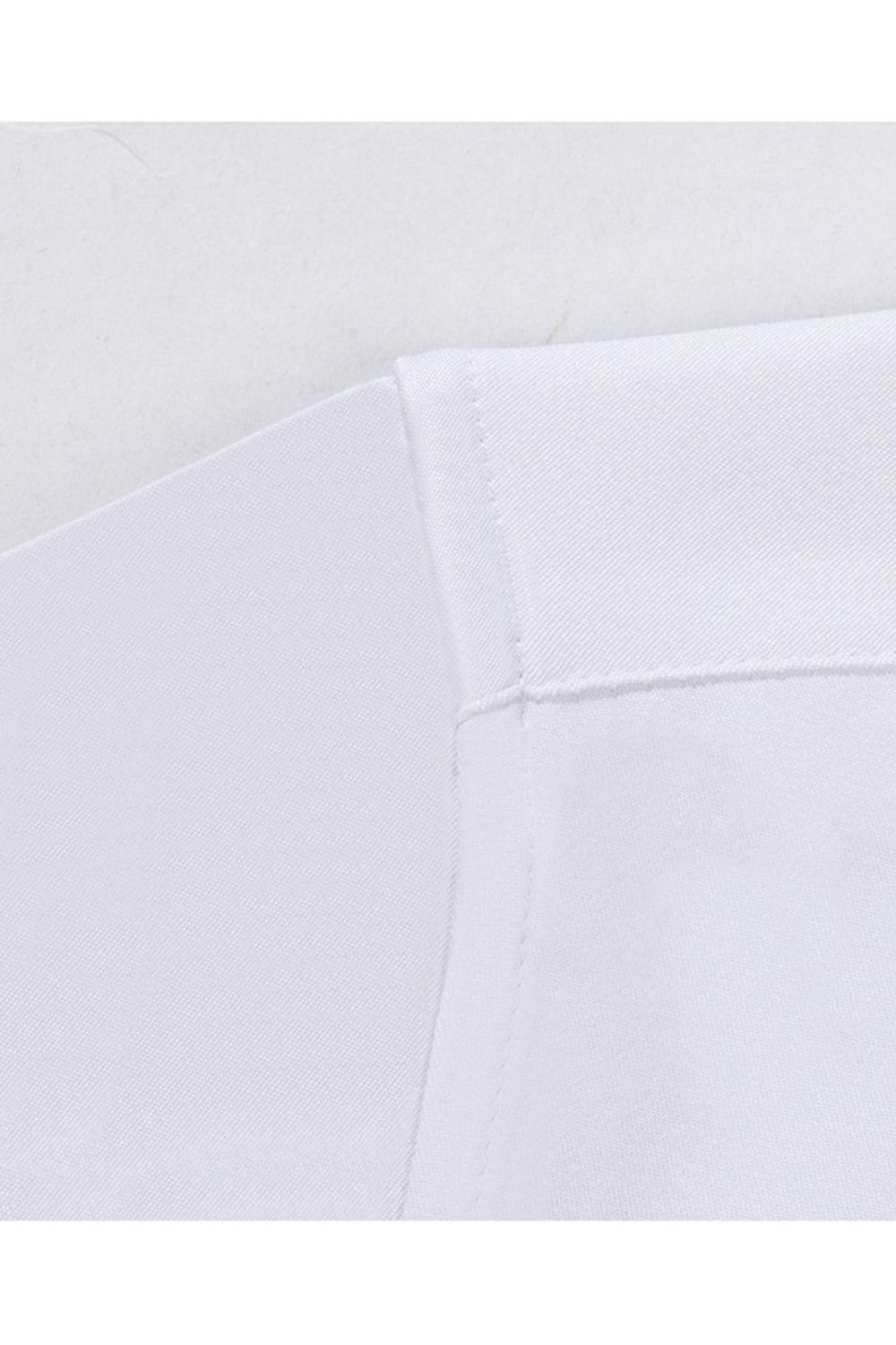 White Classic Solid Point Collar Slim Fit  Men's Suits Shirt