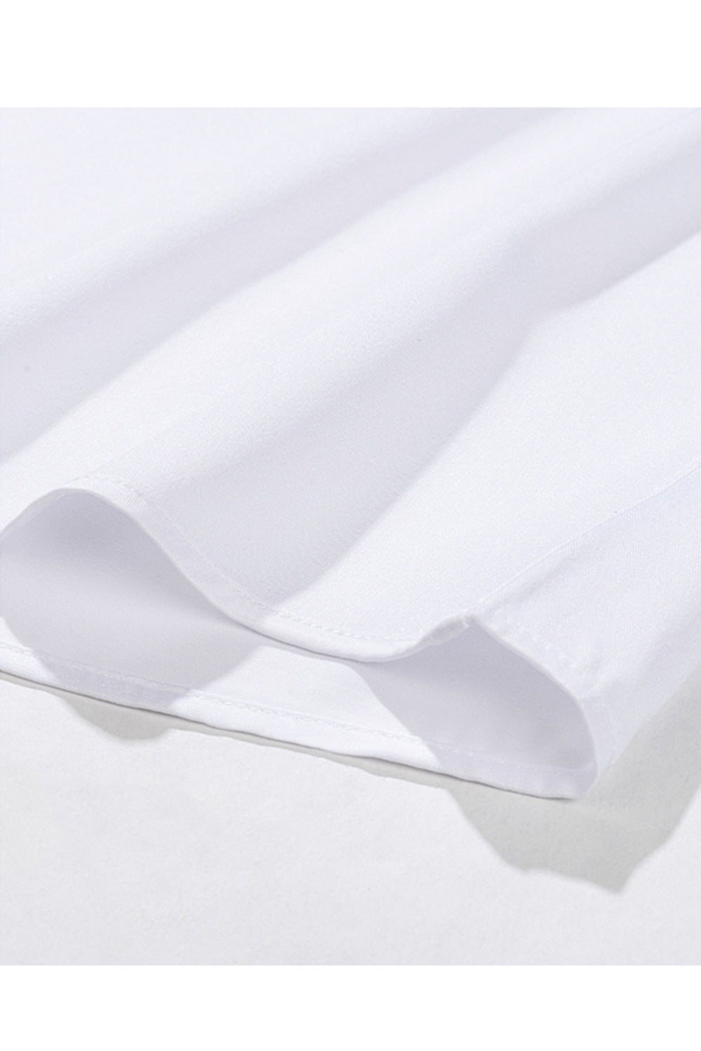 White Classic Solid Point Collar Slim Fit  Men's Suits Shirt