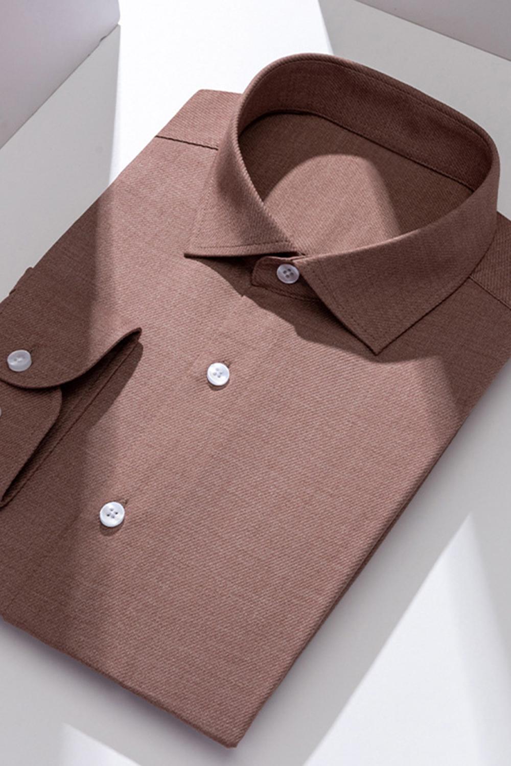 White Solid Slim Fit Long Sleeves Men's Suits Shirt