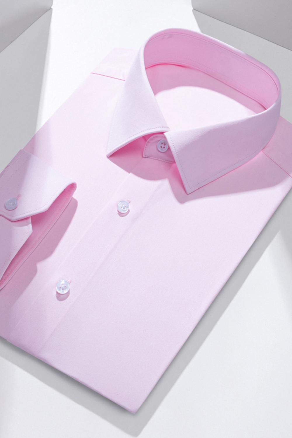 White Solid Classic Long Sleeves Men's Suits Shirt