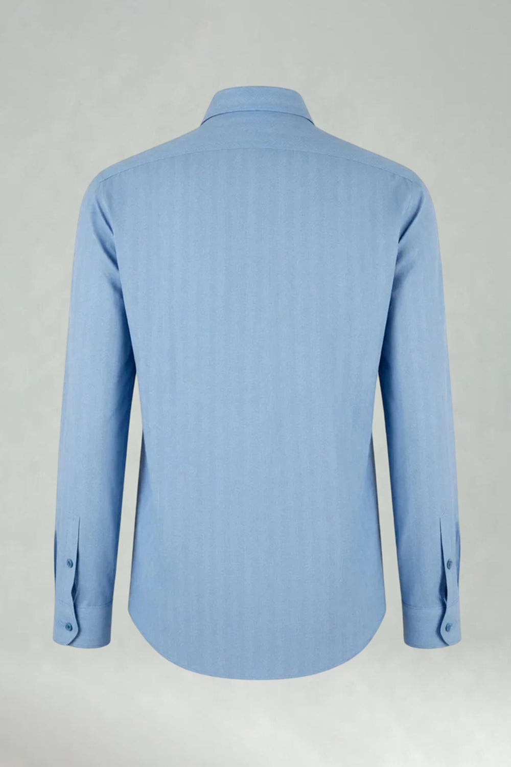 Men's Blue Grey Point Collar Long Sleeves Suits Shirt
