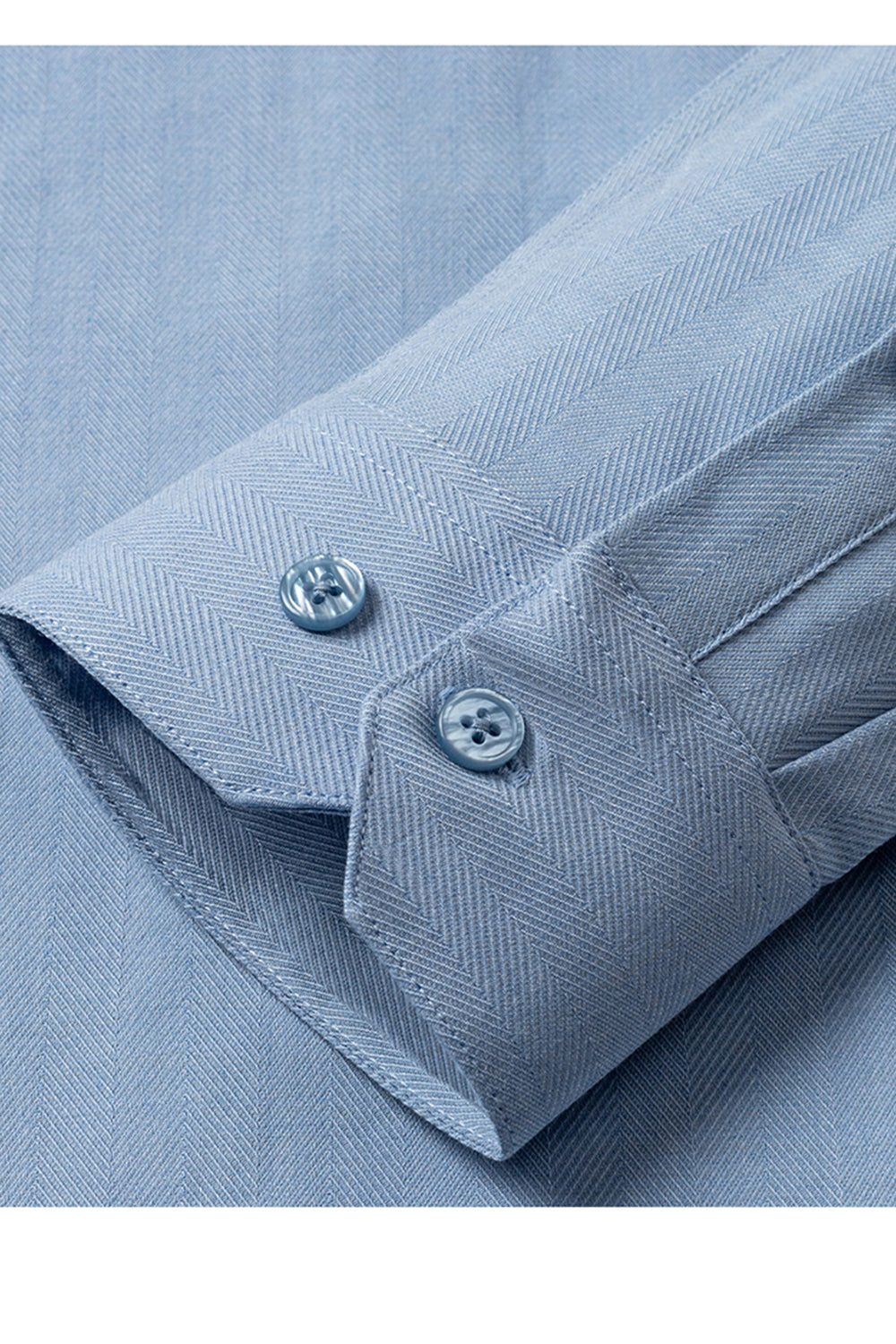 Men's Blue Grey Point Collar Long Sleeves Suits Shirt