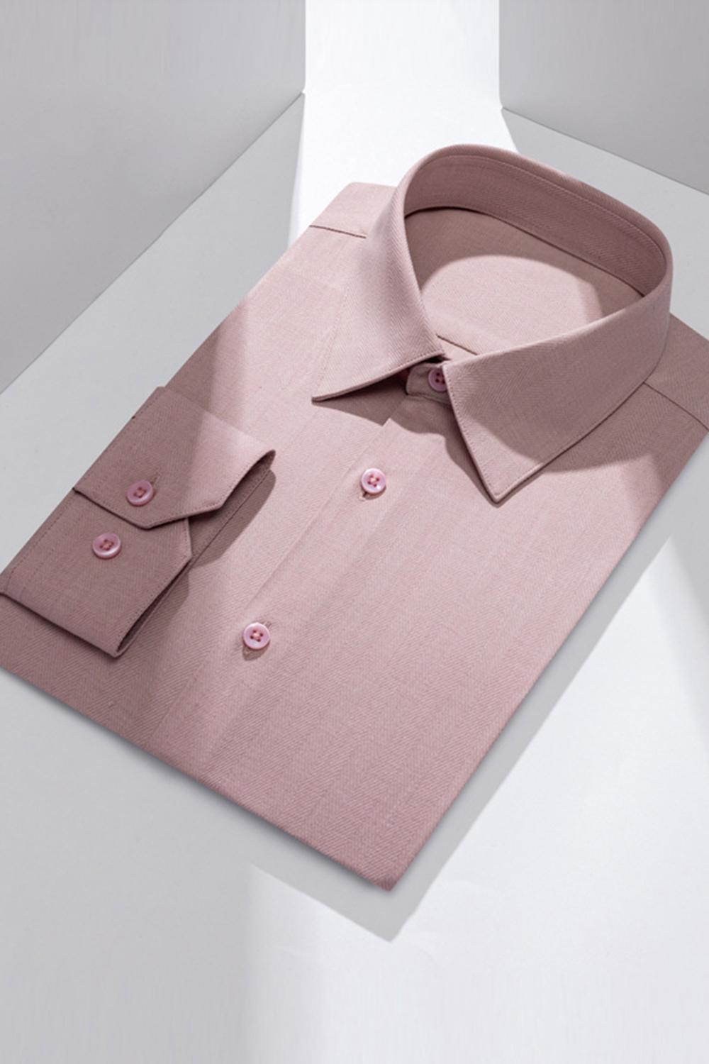 Men's Blue Grey Point Collar Long Sleeves Suits Shirt