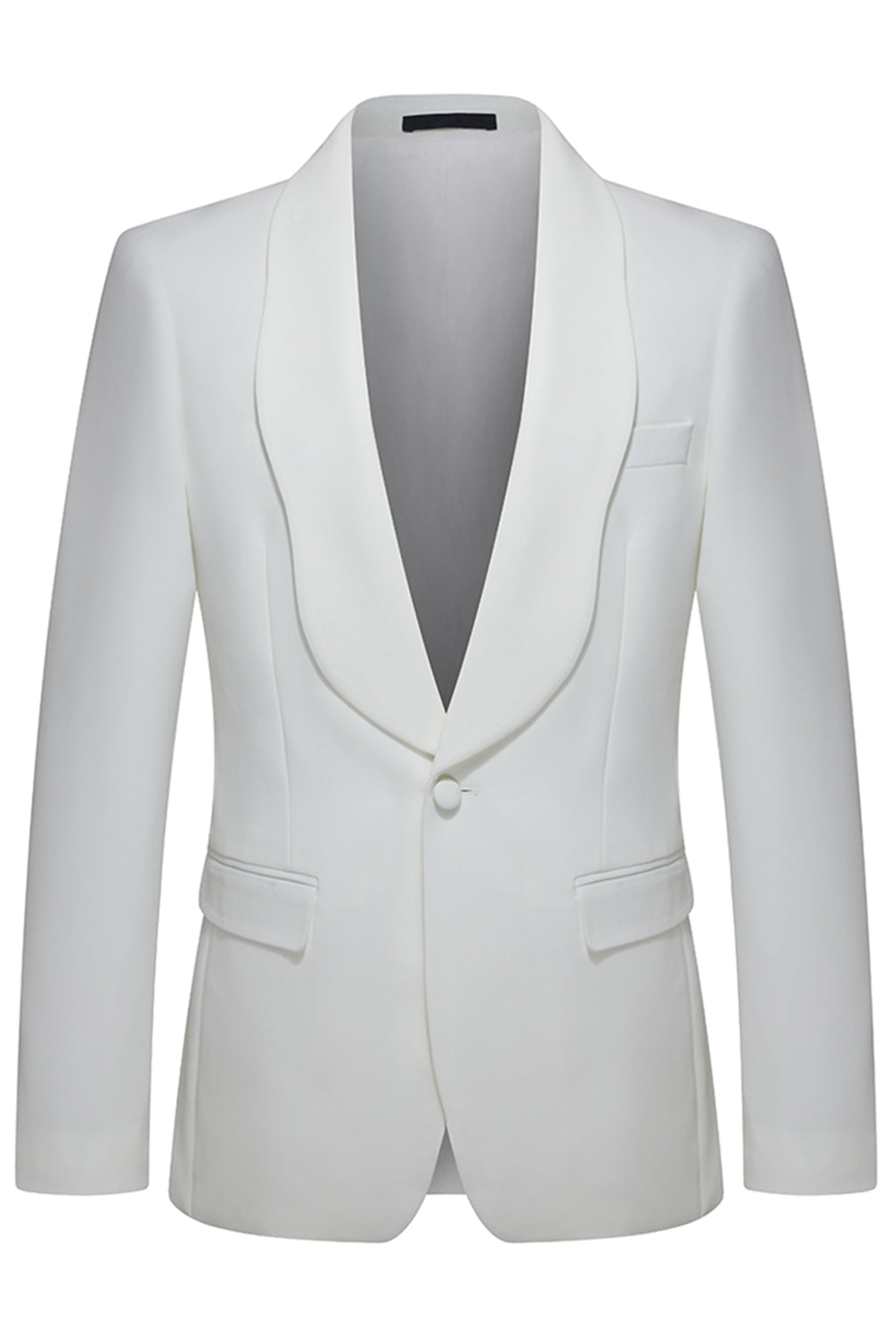 Costumes de mariage 2 pièces pour hommes avec revers châle blanc