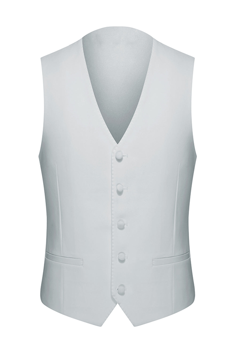 Peak Lapel 3 Piece One Button White Men's Wedding Suits