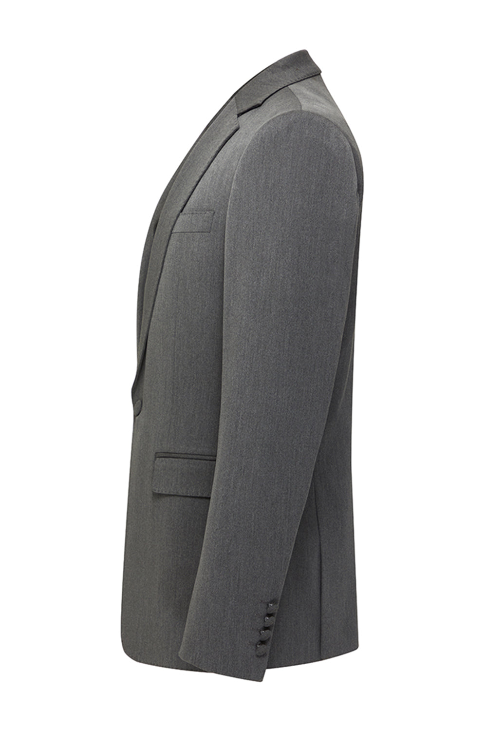 Costumes gris 3 pièces à revers crantés pour hommes