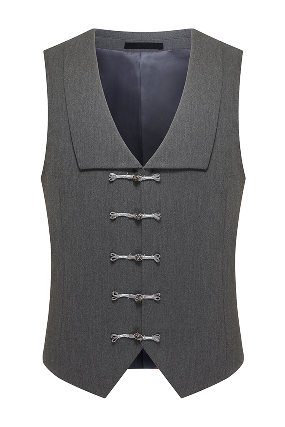 Costumes gris 3 pièces à revers crantés pour hommes