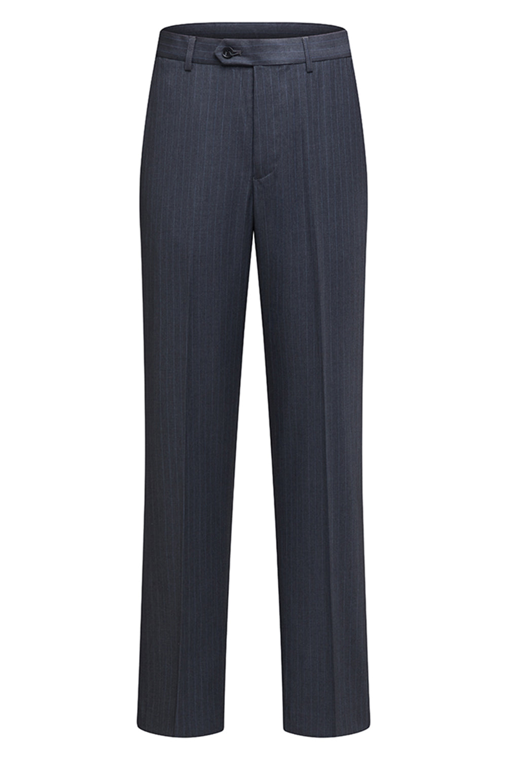 Grey Striped Notched Lapel 3 Piece Men's Suits