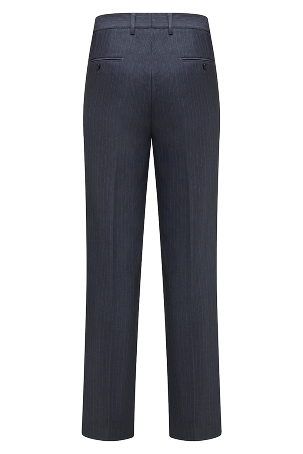 Grey Striped Notched Lapel 3 Piece Men's Suits