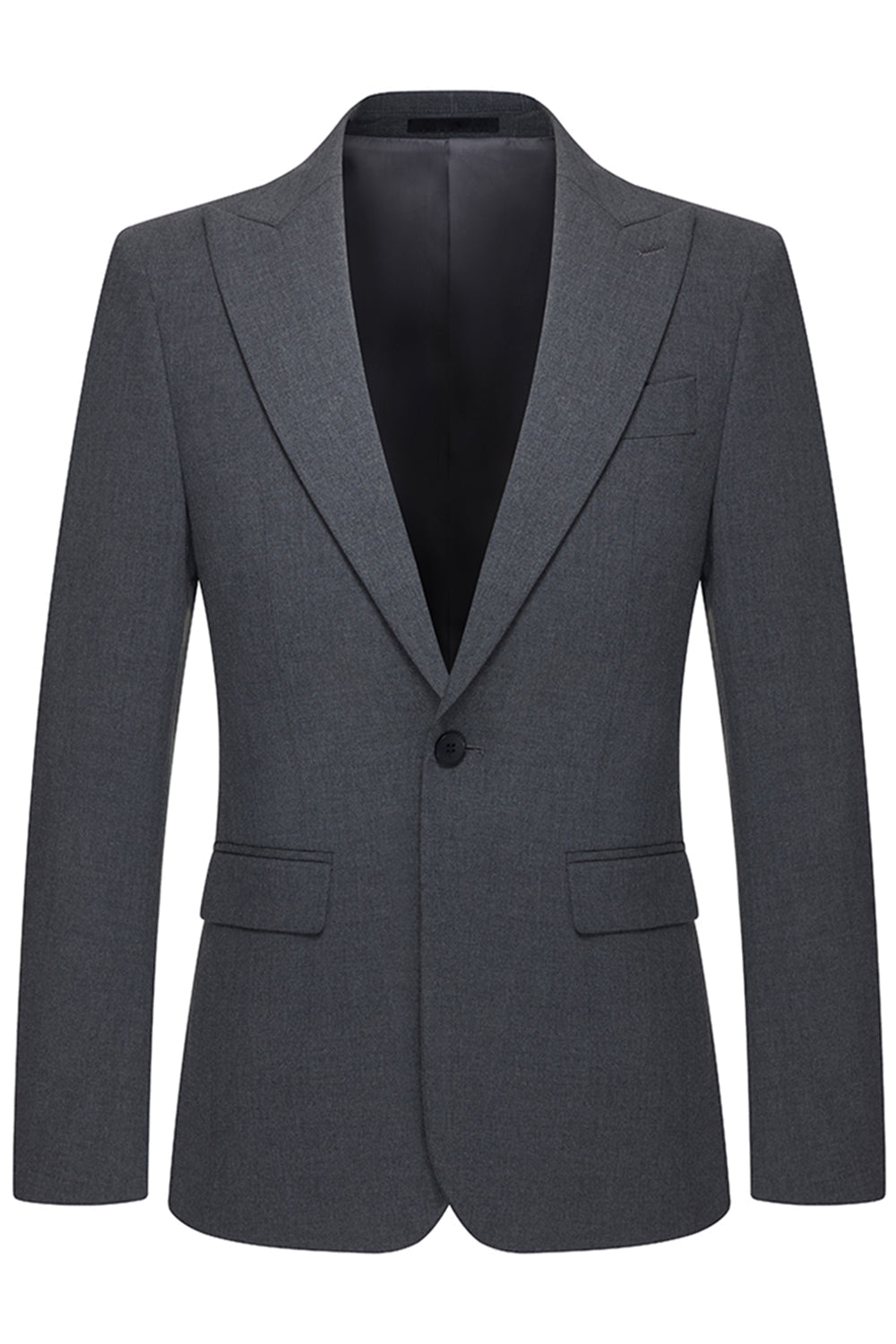 Slim Fit Peak Lapel Men's 3 Piece Grey Suits