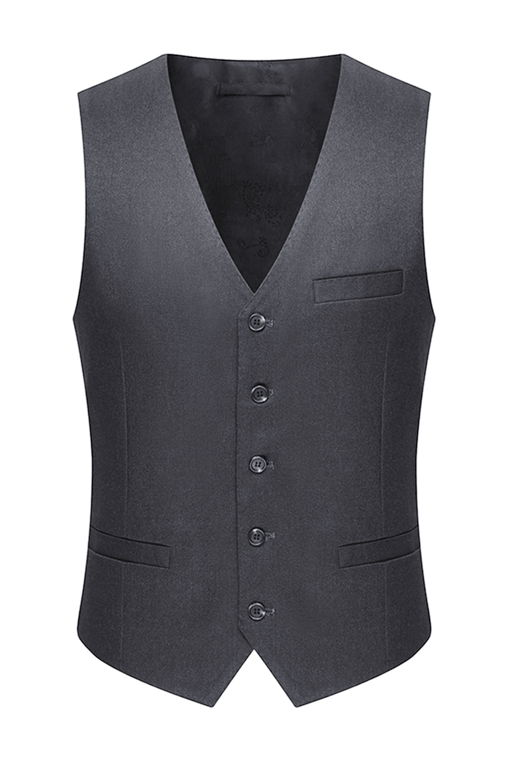 Slim Fit Peak Lapel Men's 3 Piece Grey Suits