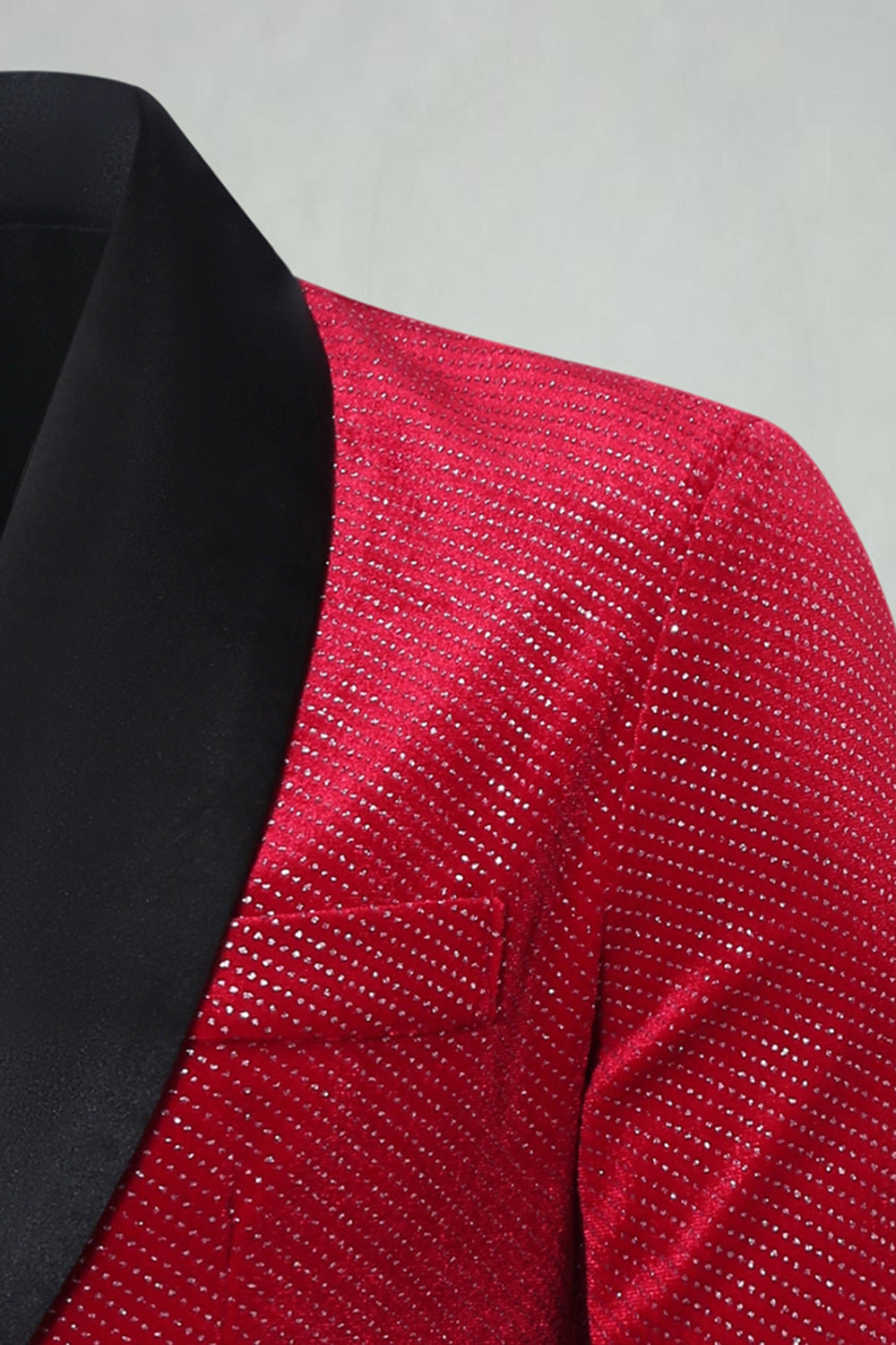 Blazer de bal homme avec revers châle perlé et un bouton