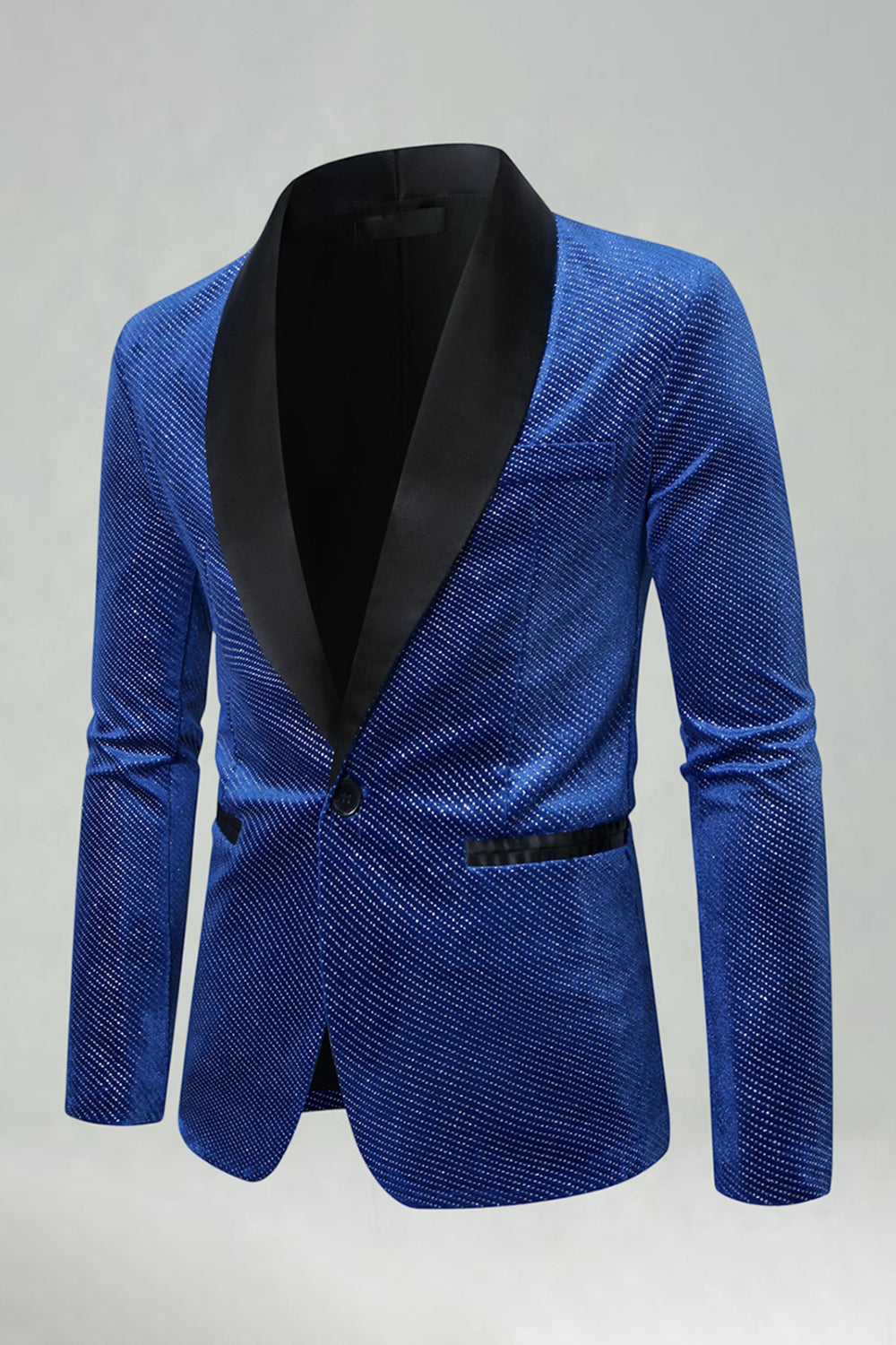 Blazer de bal homme avec revers châle perlé et un bouton