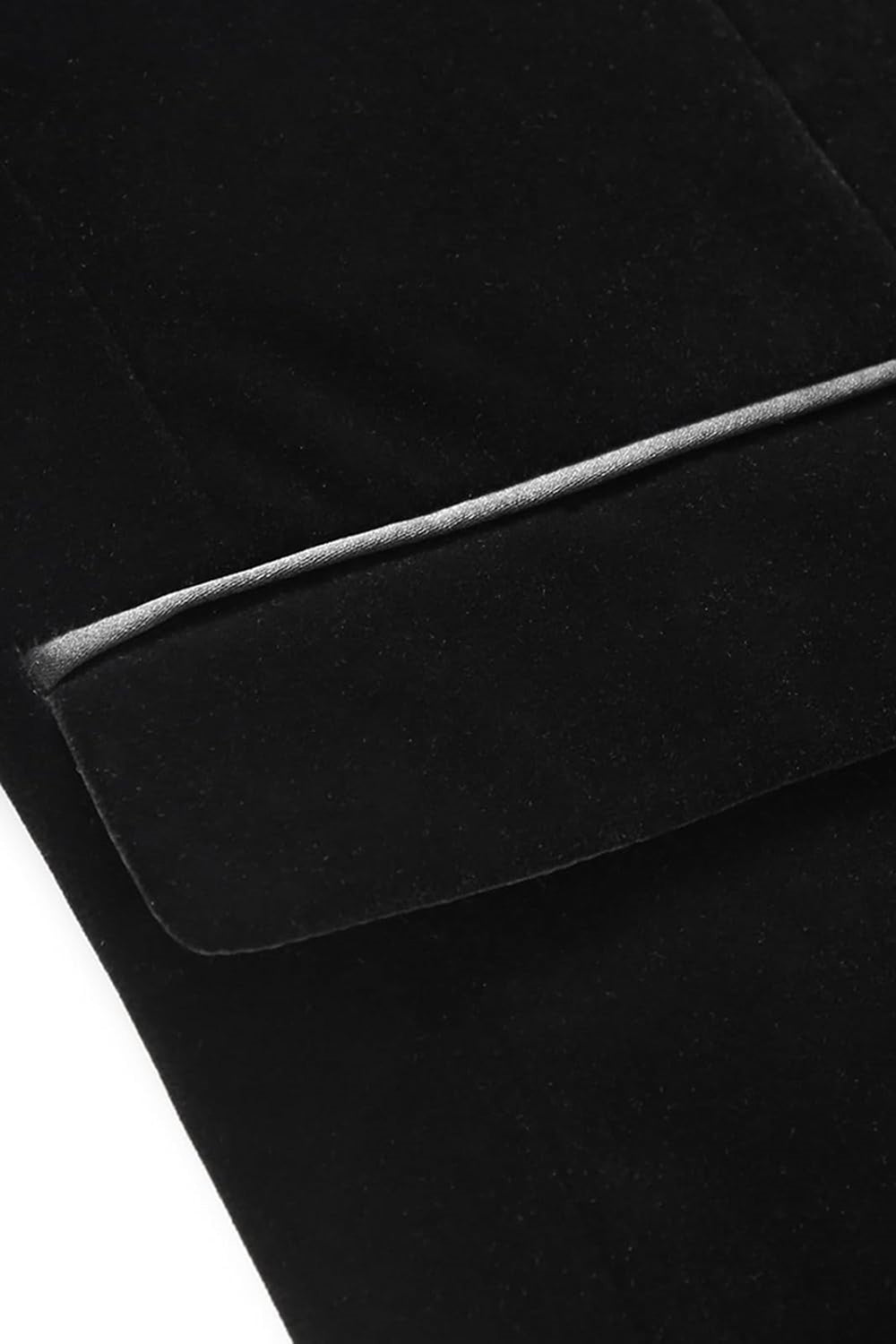 Black Velvet Peaked Lapel Formal Blazer