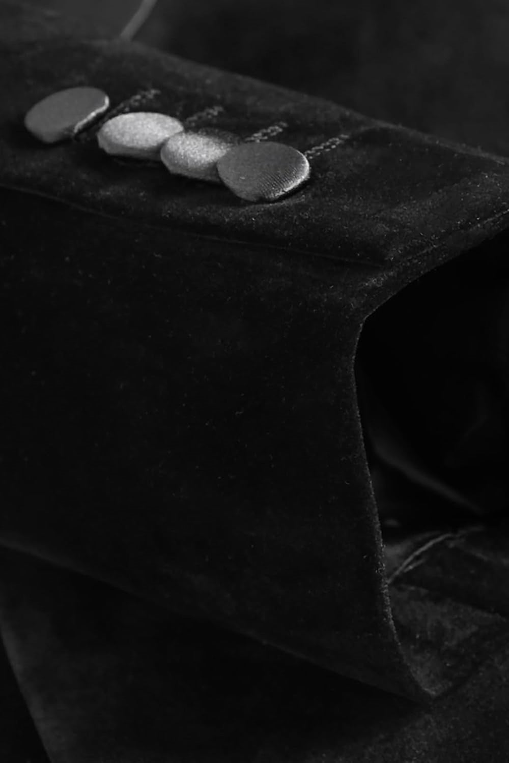 Black Velvet Peaked Lapel Formal Blazer