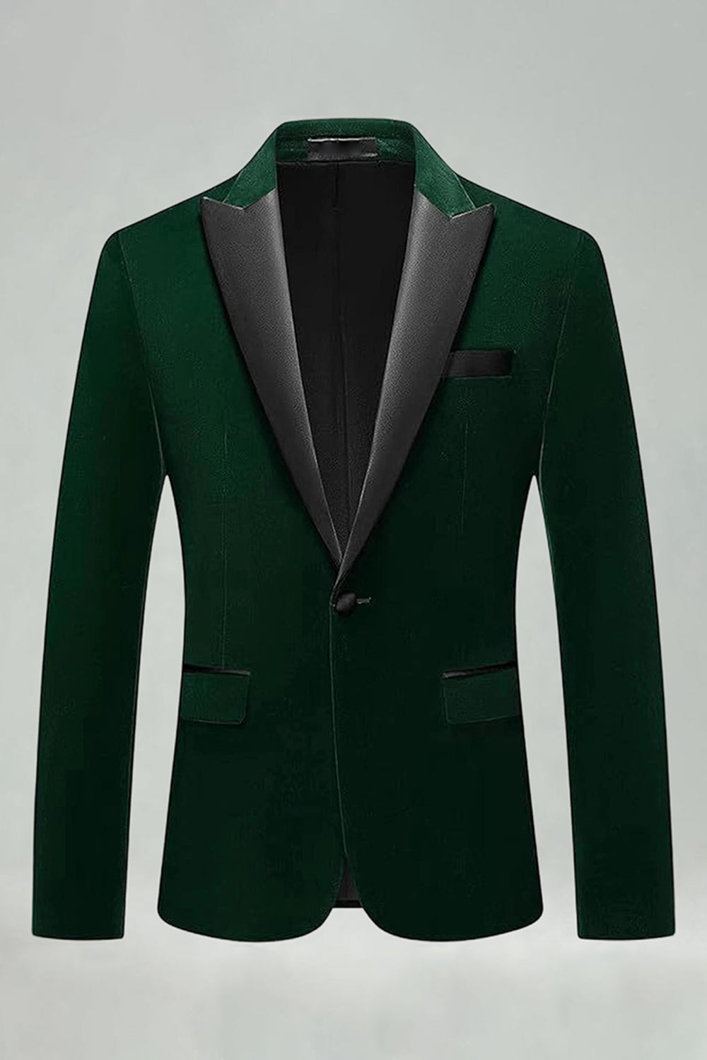 Black Velvet Peaked Lapel Formal Blazer