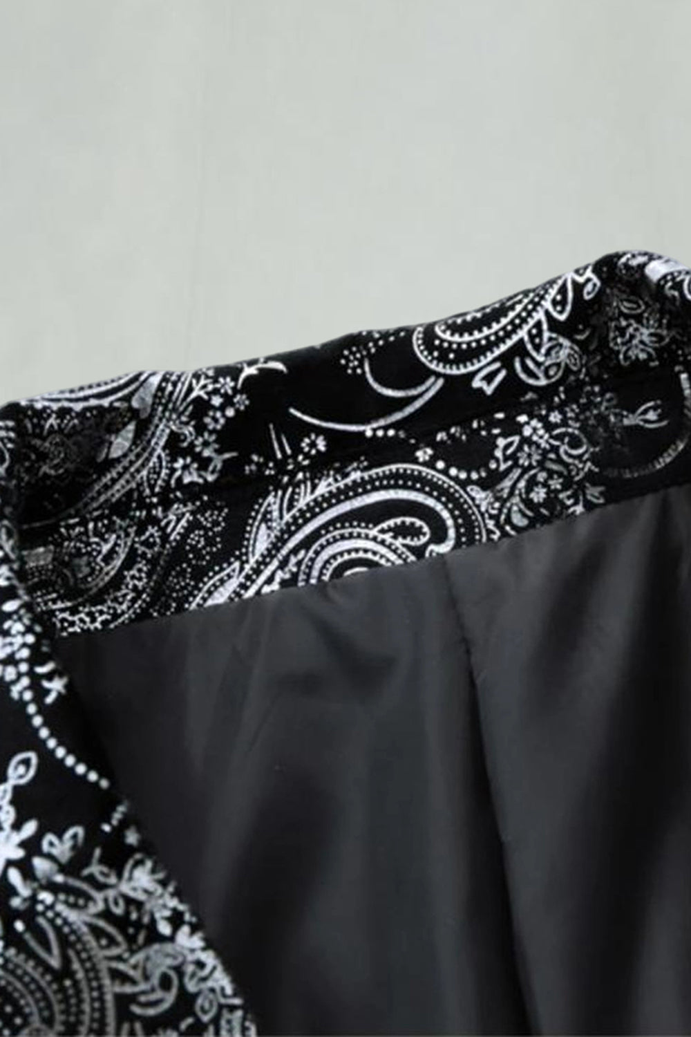 Notched Lapel Silver Jacquard Men's Prom Blazer