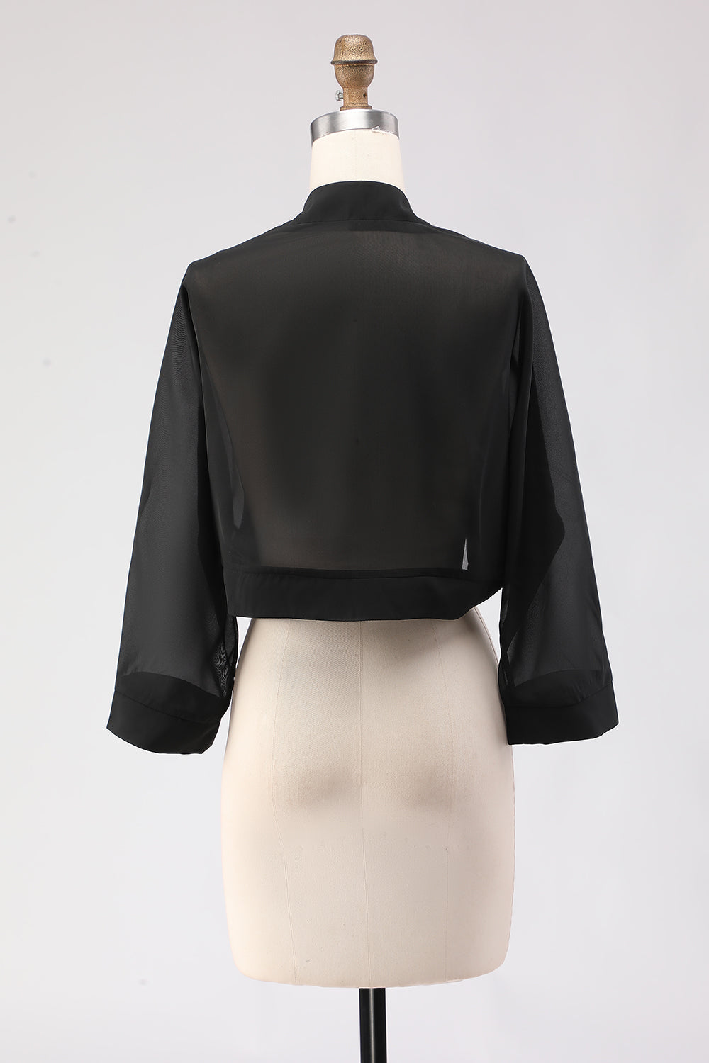 White Open Front Short Chiffon Shawl Wraps