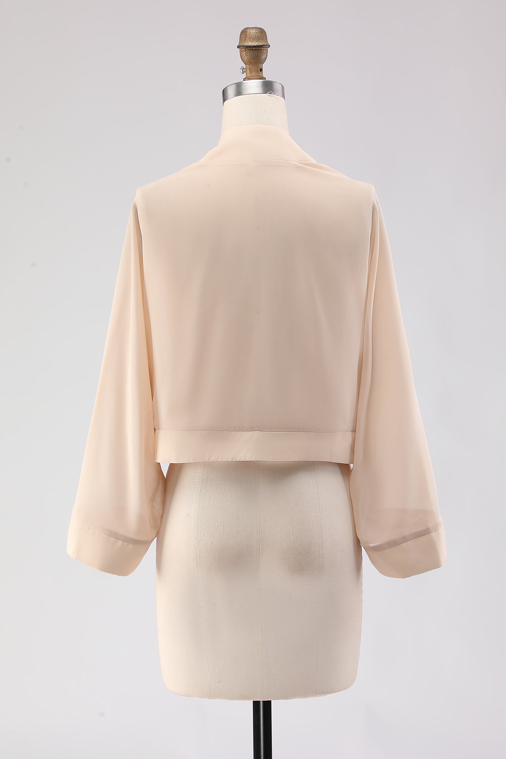 White Open Front Short Chiffon Shawl Wraps