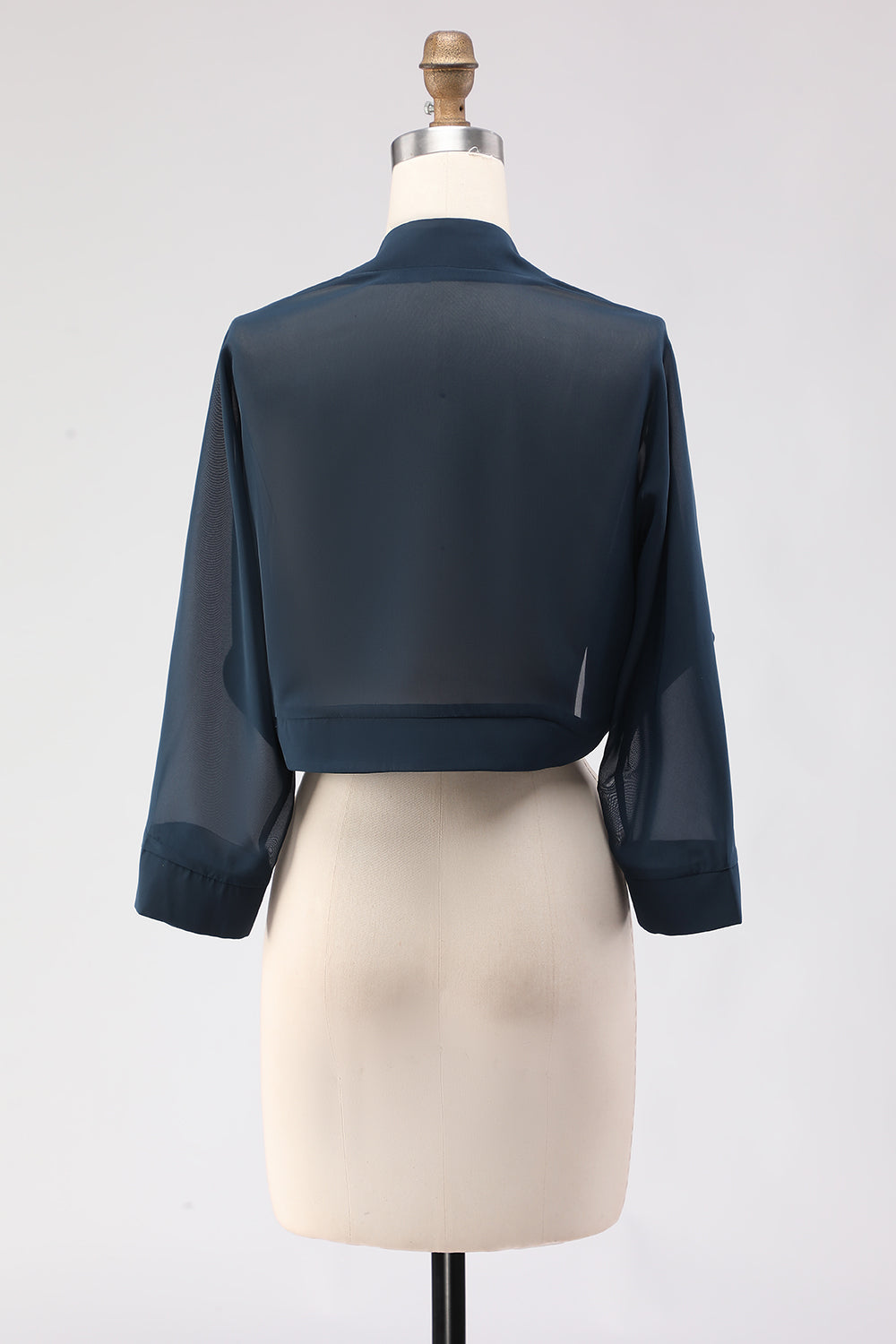 White Open Front Short Chiffon Shawl Wraps