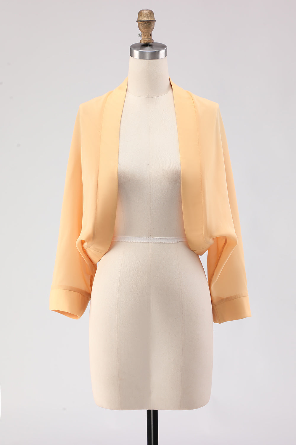 White Open Front Short Chiffon Shawl Wraps