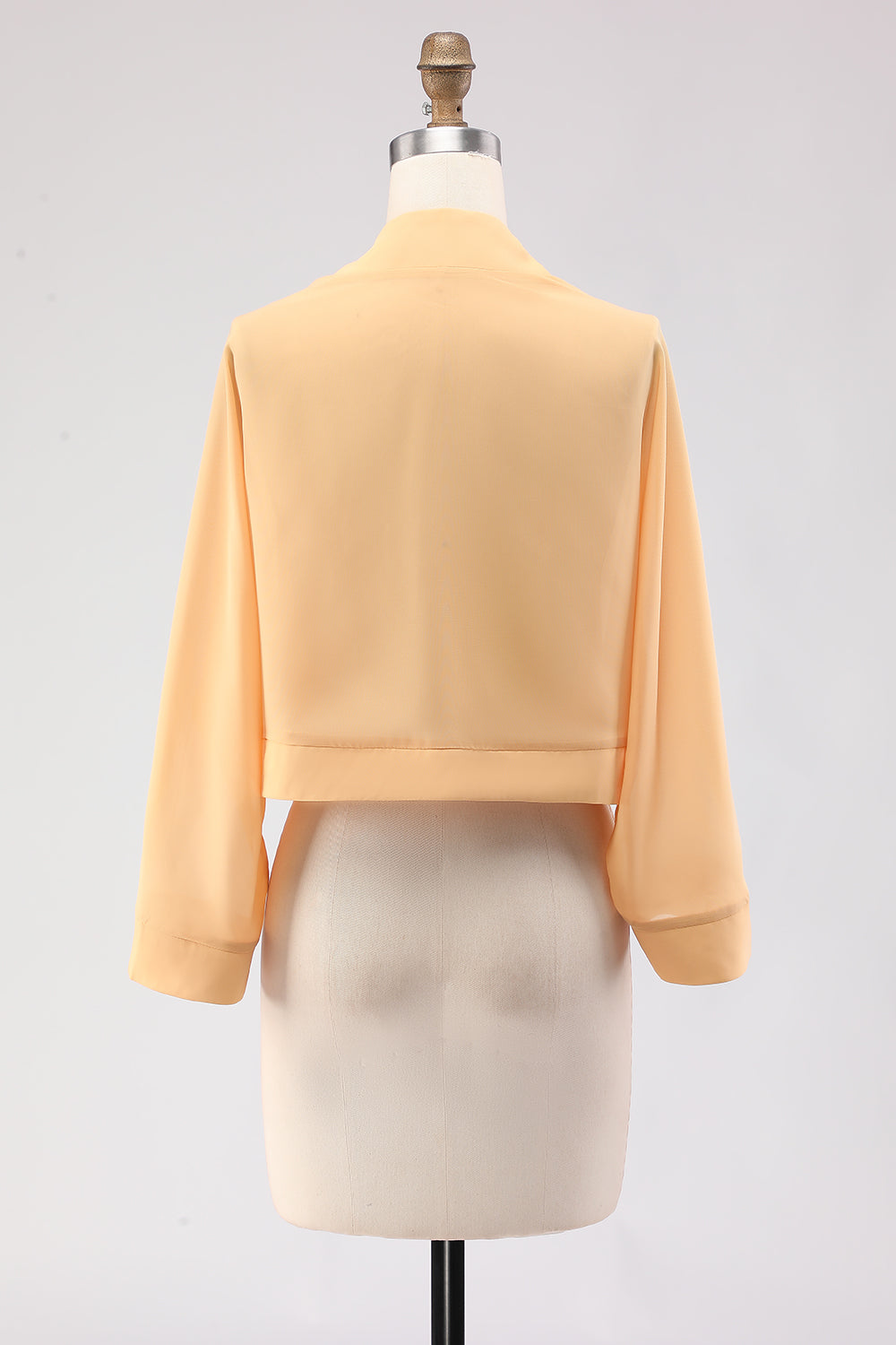 White Open Front Short Chiffon Shawl Wraps