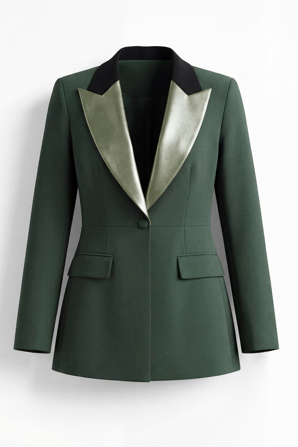 Dark Green Slim Fit 2 Piece Peak Lapel Single Breasted Prom Suits