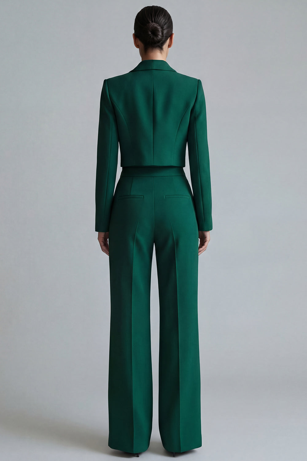 Dark Green Peak Lapel One Button 2-piece Women's Work Suits
