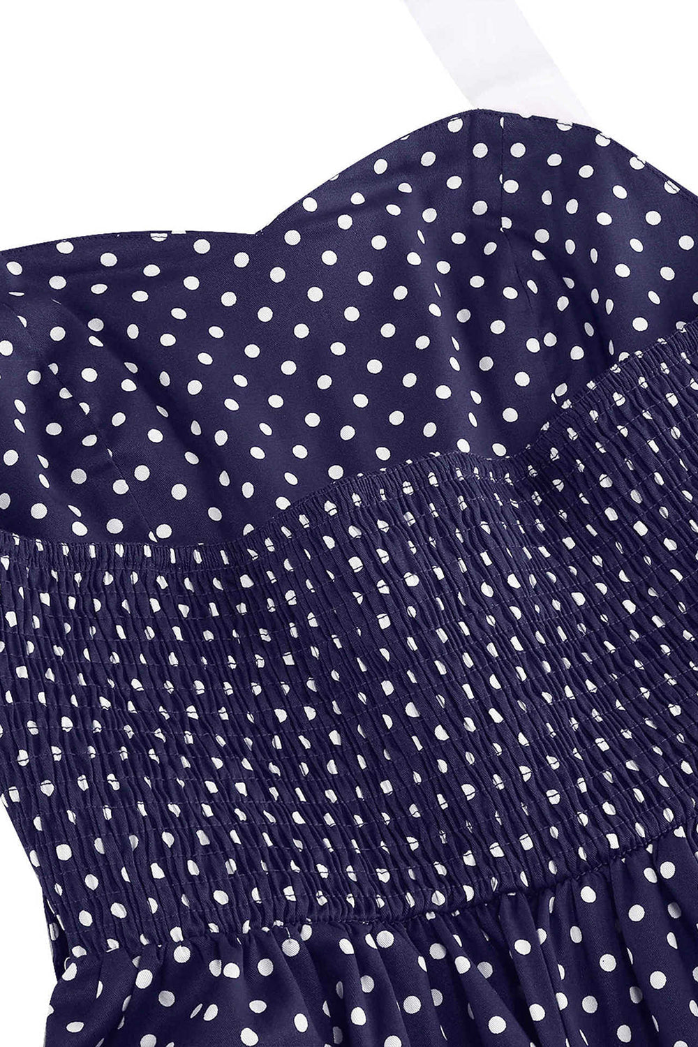 Halter Polka Dots Royal Blue A Line 1950s Dress