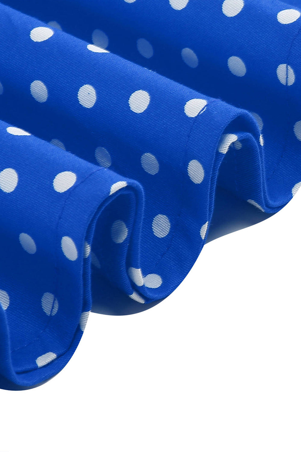 Halter Polka Dots Royal Blue A Line 1950s Dress