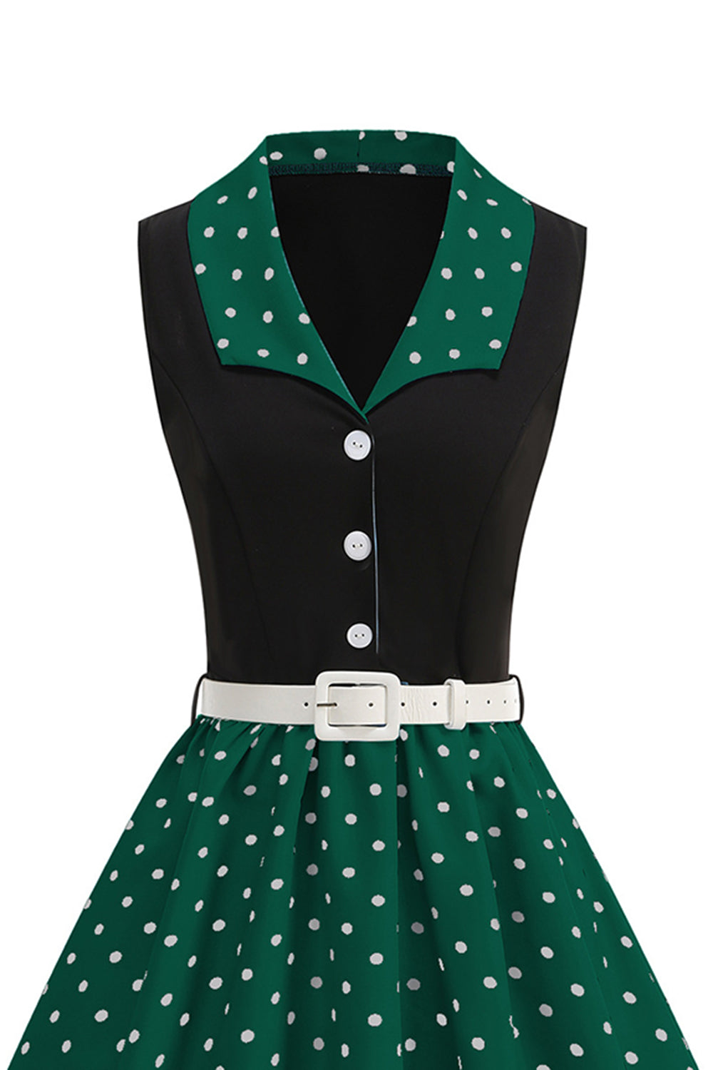 Blue A Line Polka Dots Shawl Lapel 1950s Dress