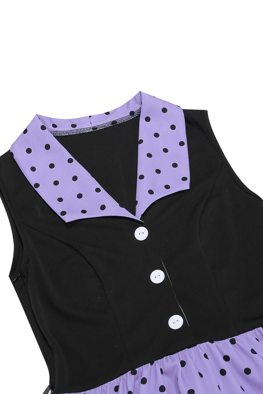 Blue A Line Polka Dots Shawl Lapel 1950s Dress
