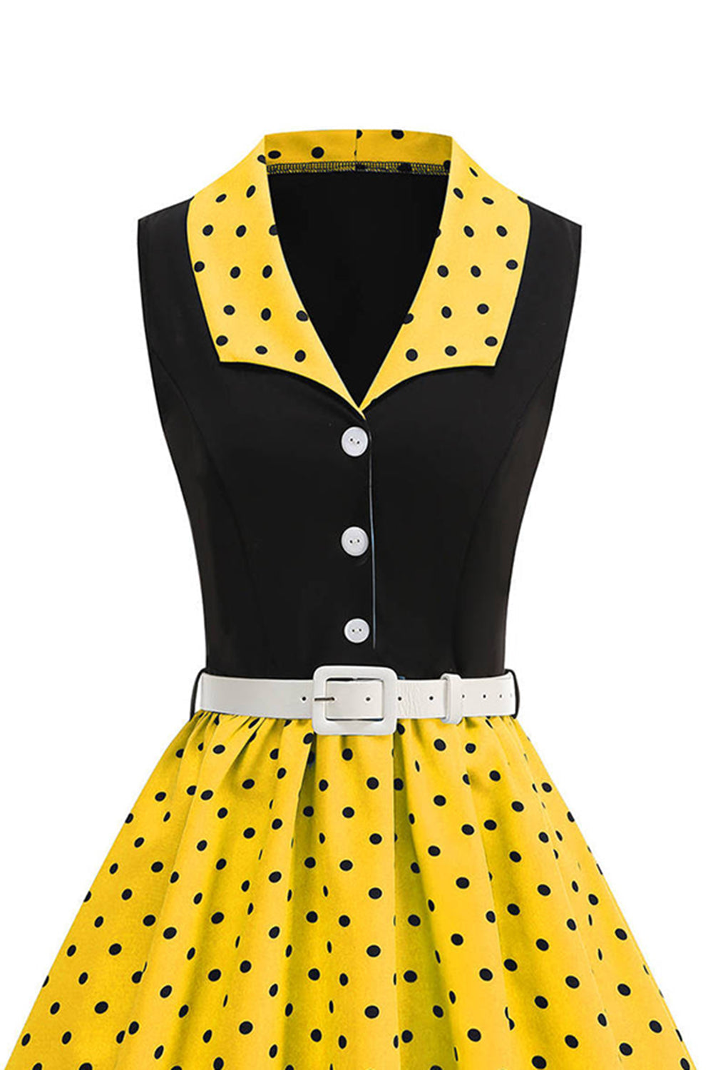 Blue A Line Polka Dots Shawl Lapel 1950s Dress