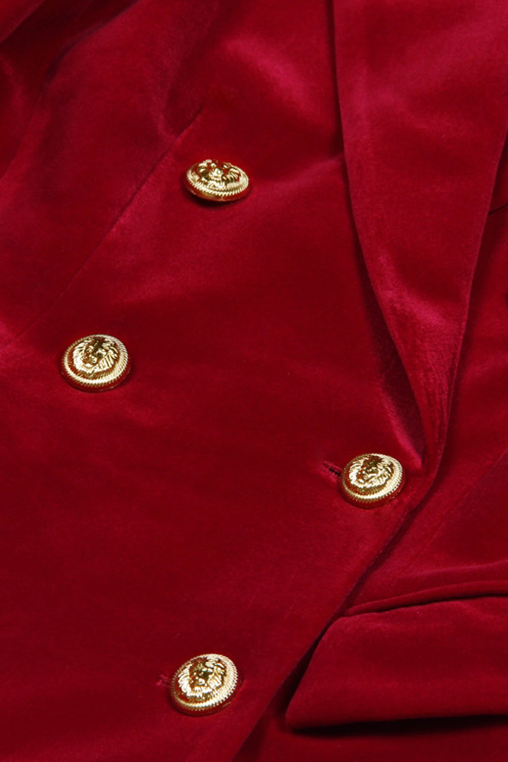 Dark Red 2-Piece Double-Breasted Velvet Peak Lapel Women's Suit