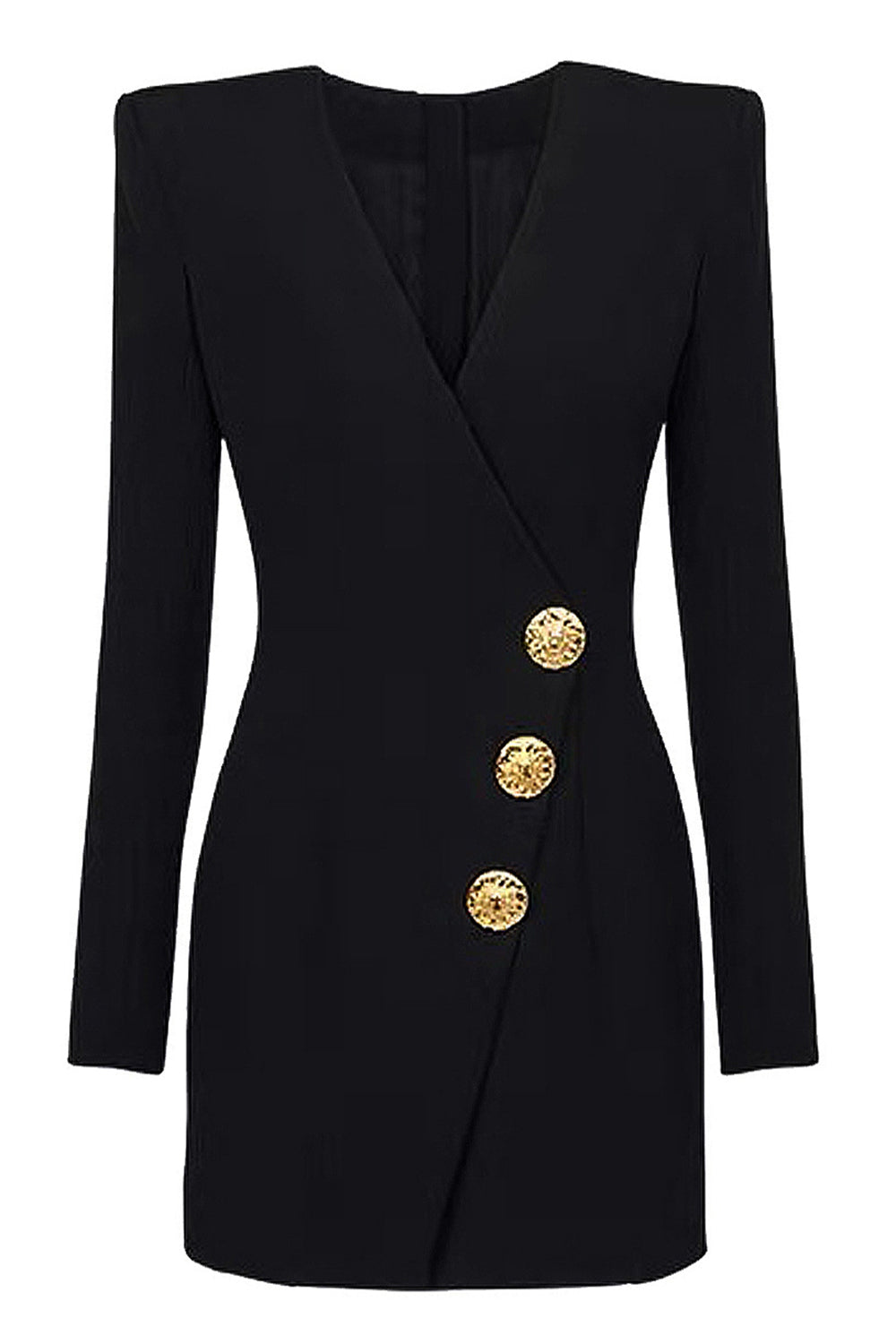 Black V-Neck Satin Women's Blazer