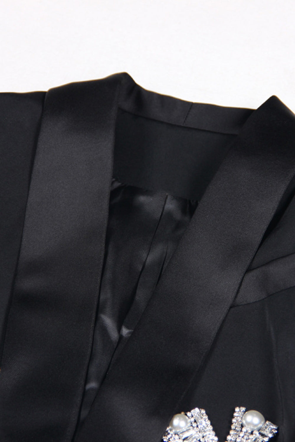 Black Velvet Shawl Lapel Women's Blazer with Bow