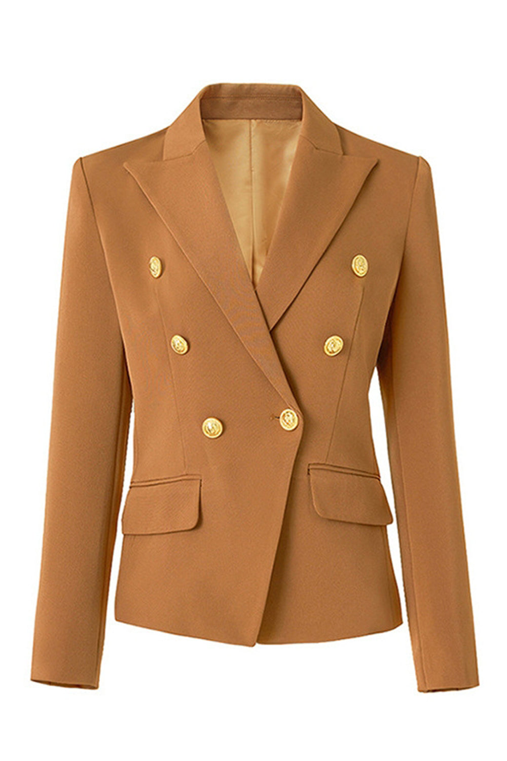Blazer croisé noir en satin à revers crantés pour femme