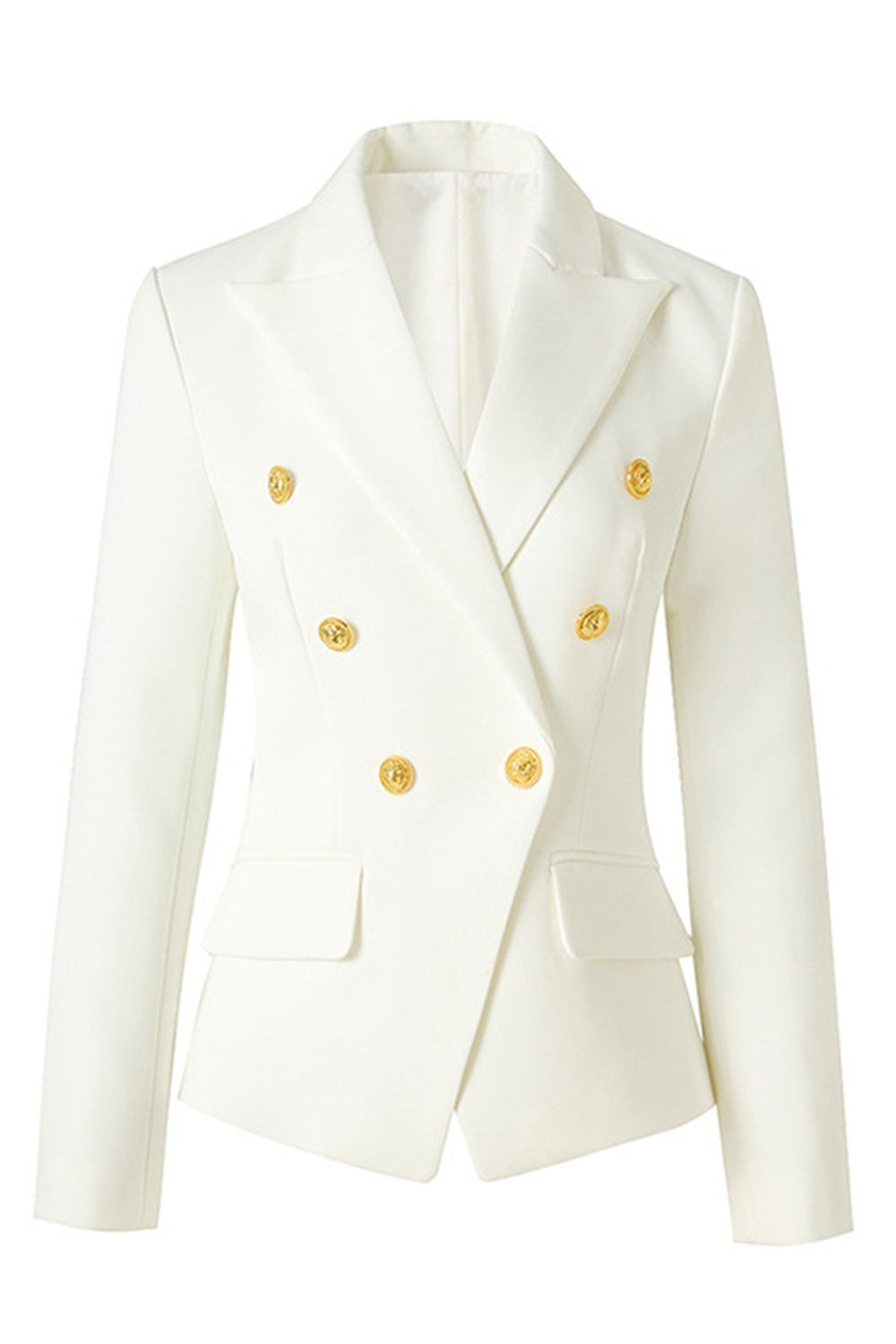 Blazer croisé noir en satin à revers crantés pour femme