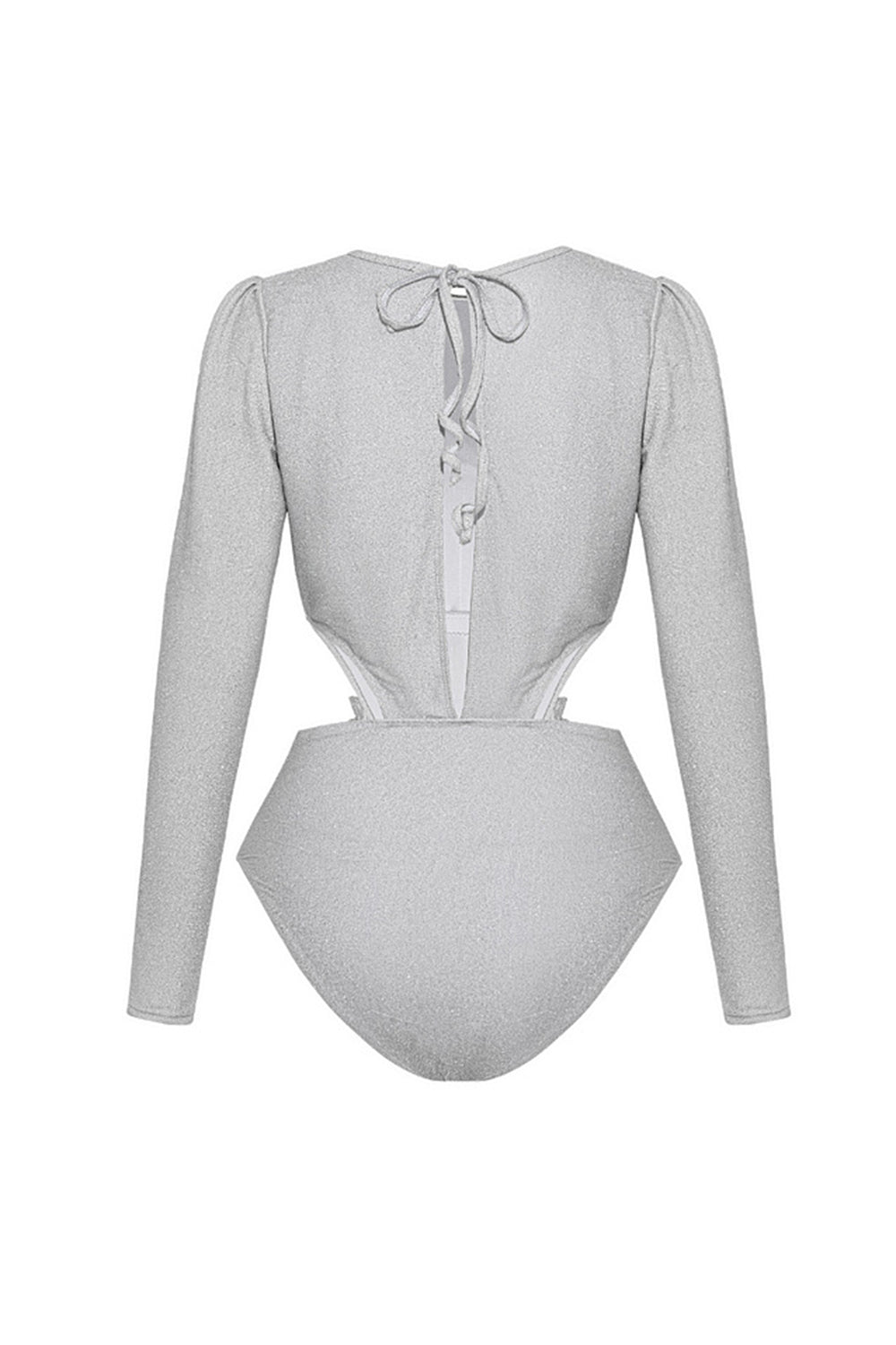 Silver Long Sleeves 2 Piece Swimsuit with Beach Dress