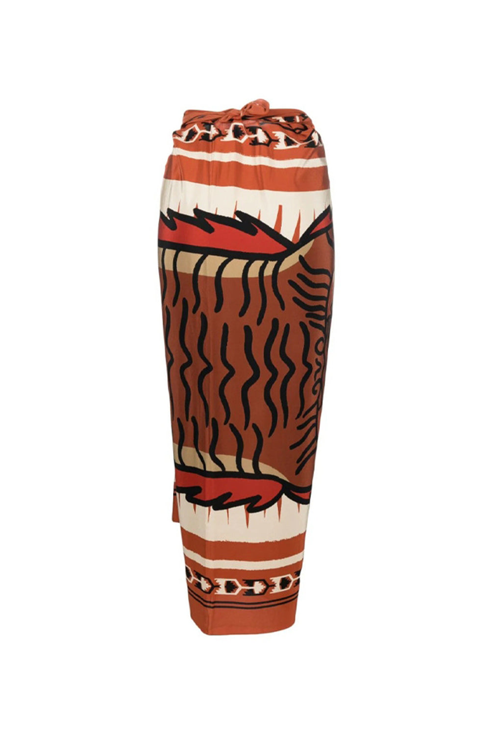 Maillot de bain 3 pièces orange froncé asymétrique avec robe de plage